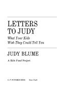 Letters to Judy: What Your Kids Wish They Could Tell You