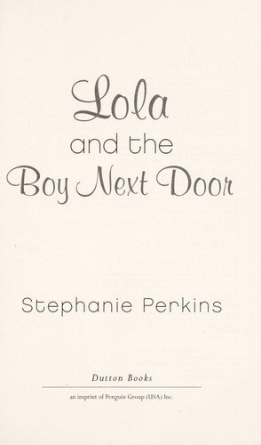 Lola and the Boy Next Door cover