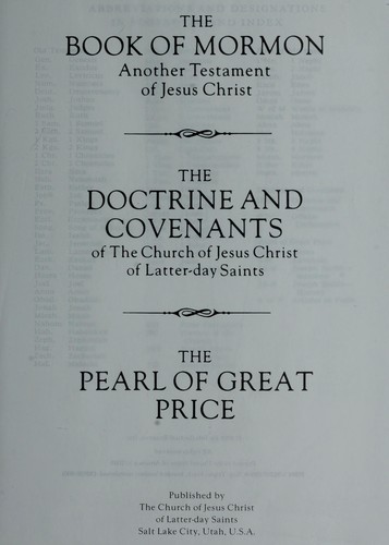 Book of Mormon, Doctrine and Covenants, Pearl of Great Price